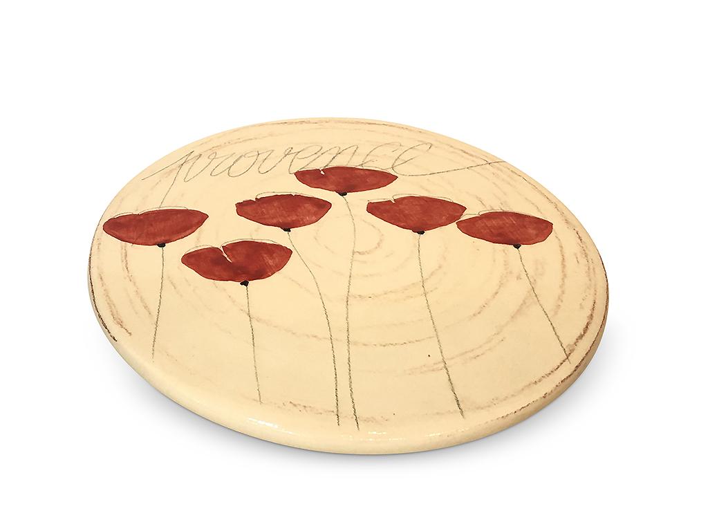 Le dessous de plat rond Coquelicot