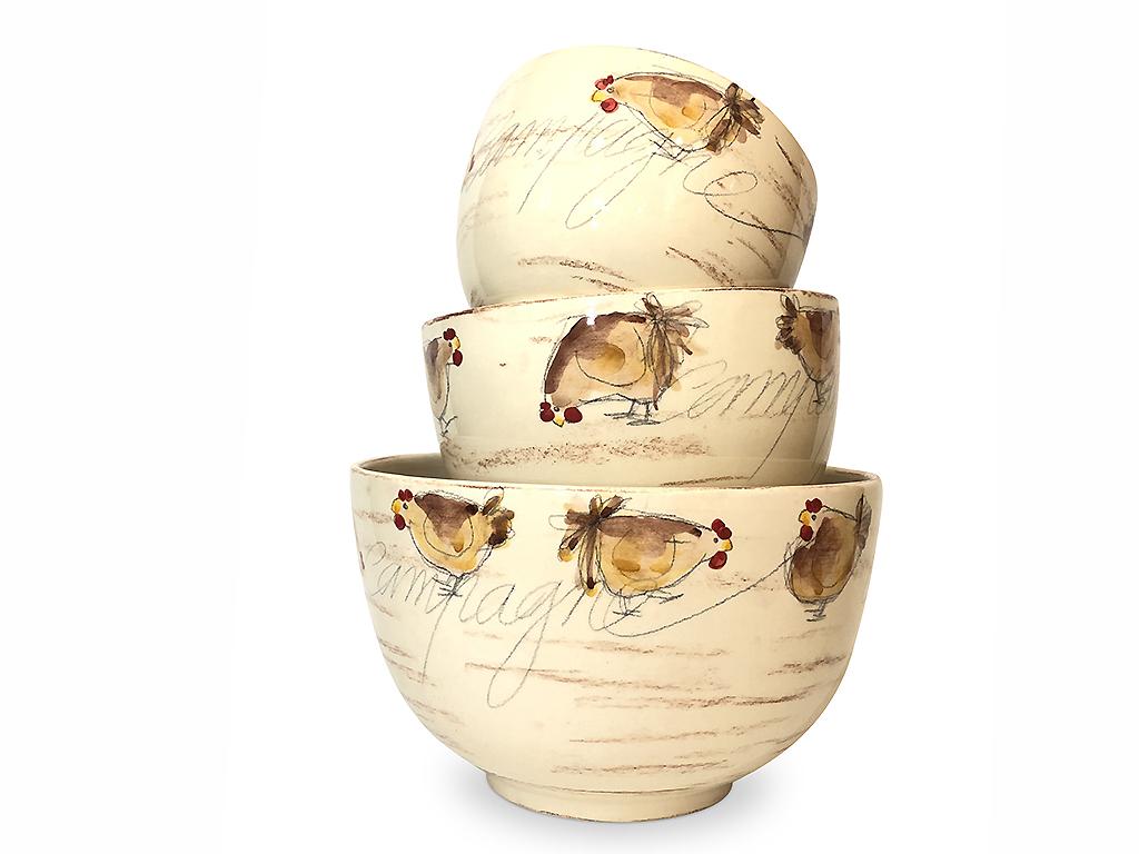 Le saladier rond "Poule" moyen mod&egrave;le.